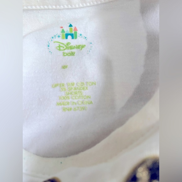 3 Month baby girl Disney Romper! Denim shorts🪻 - Picture 3 of 3